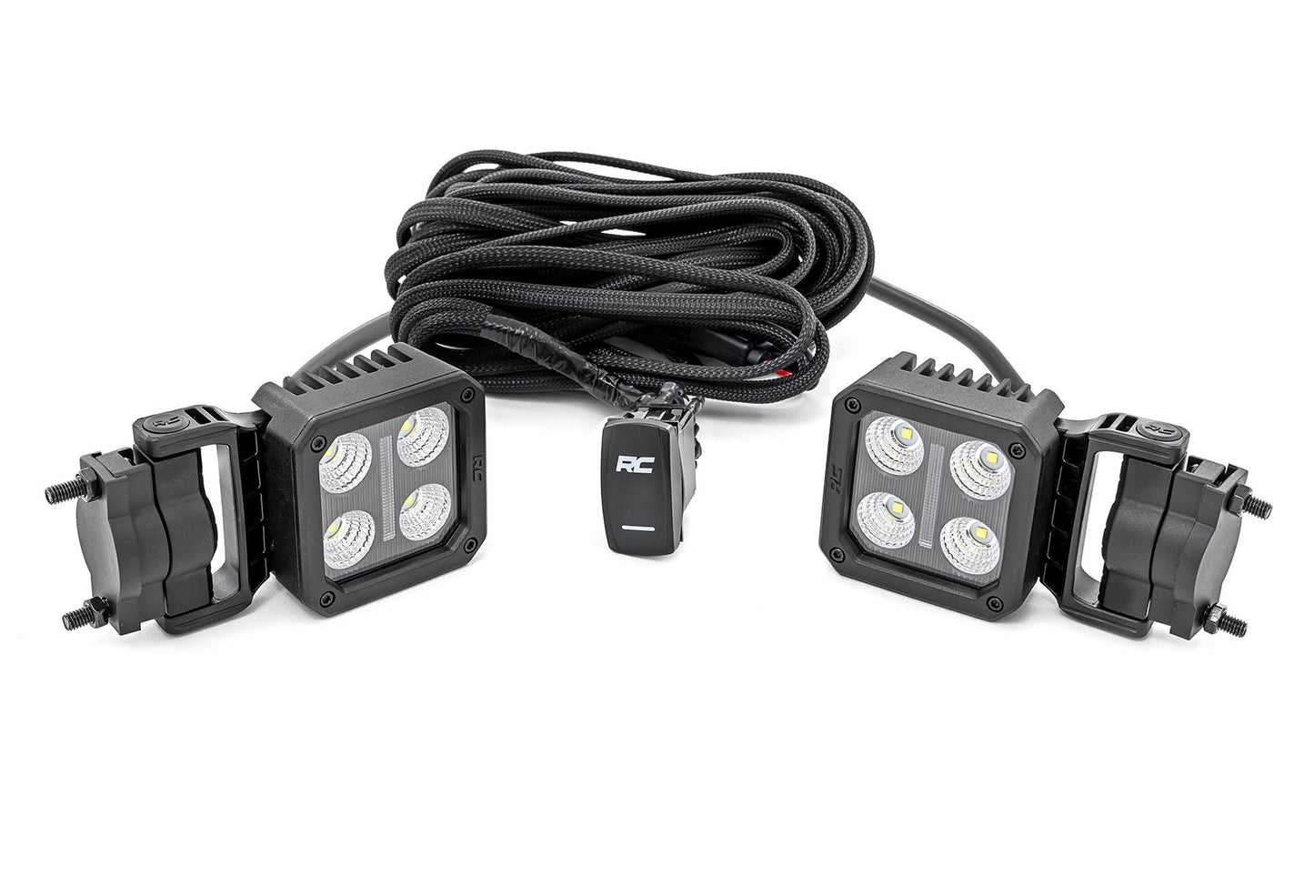 Black Series LED Light Pair | 2 Inch | Flood | Swivel Mount 70802