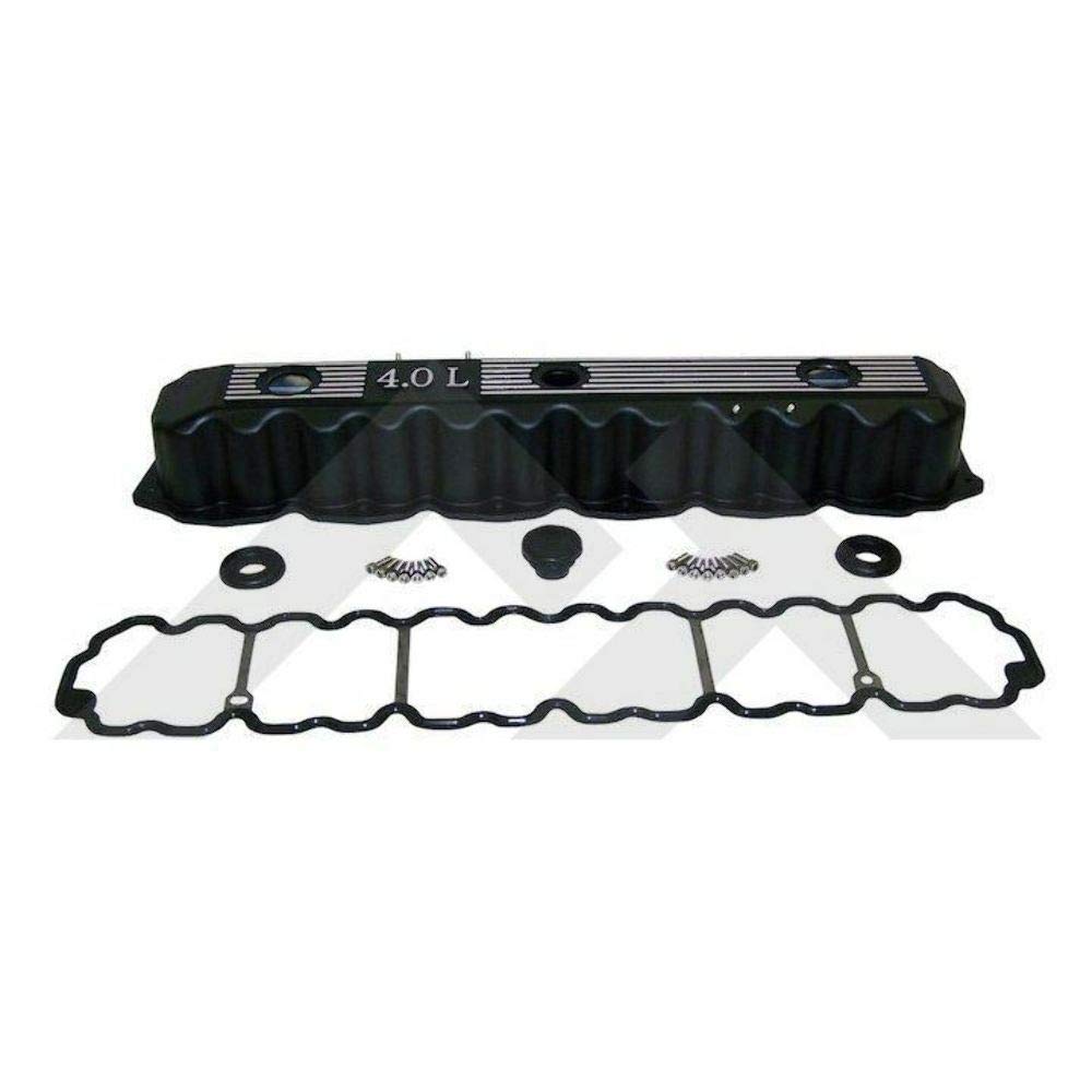 Jeep YJ, TJ, XJ, WJ, ZJ 4.0 6 Cyl Black Aluminum Valve Cover Kit RT35001