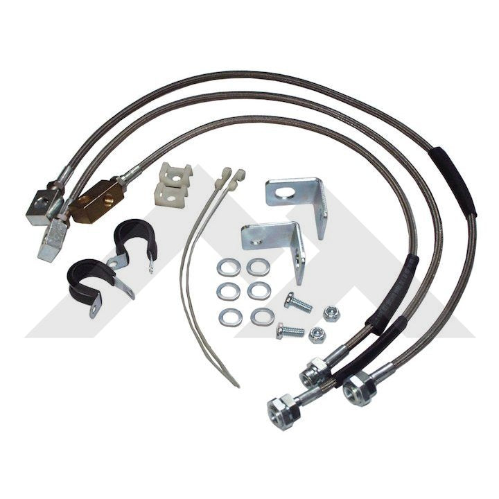 Braided Stainless Steel Brakeline Kit 7425 RT31015 fits 84–06 Jeep YJ, TJ, XJ, ZJ