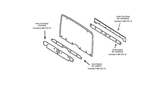 PPR Industries 87-95 Aftermarket Replacement for Jeep Wrangler Hard Top Back Glass Lower 6-Bolt Hardware Kit PPR Industries MX-2701 K