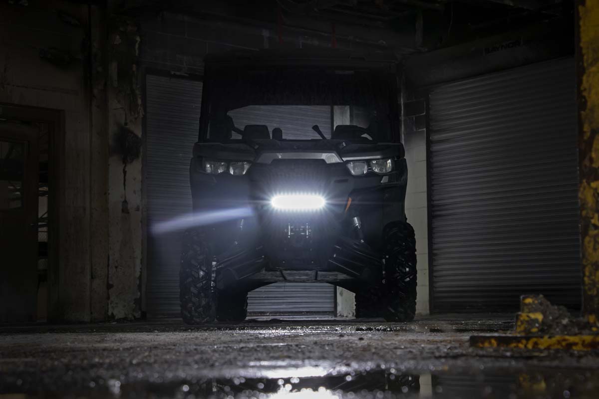 LED Light | Bumper Mount | 12" Black Single Row | White DRL | 97004