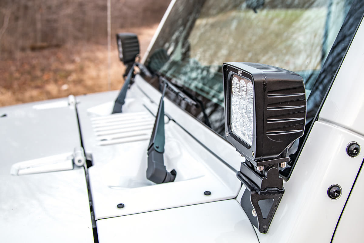 Light Mounts | Lower Windshield | Jeep Wrangler JK/Wrangler Unlimited (07-18)