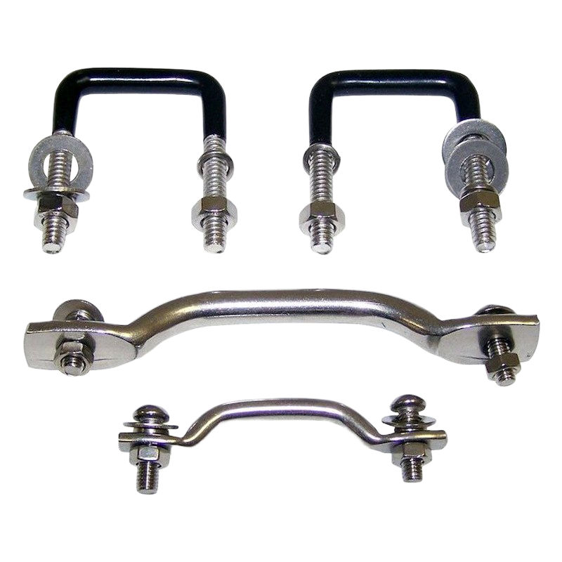 Windshield Tie Down Kit (Stainless) RT34019 fits 55–95 Jeep CJ5, CJ6, CJ7, CJ8, YJ