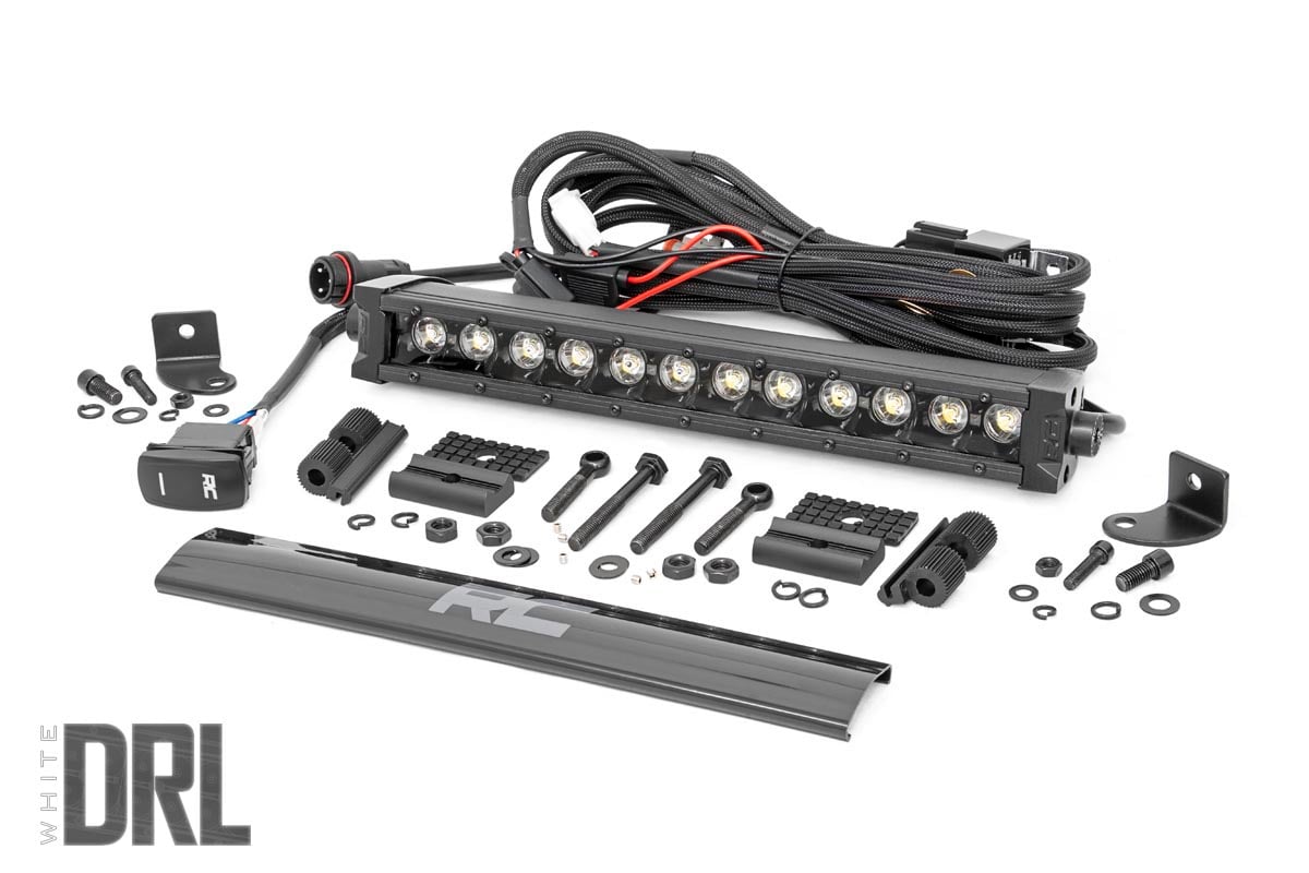 12 Inch Black Series LED Light Bar | Single Row | Cool White DRL 70712BLDRL