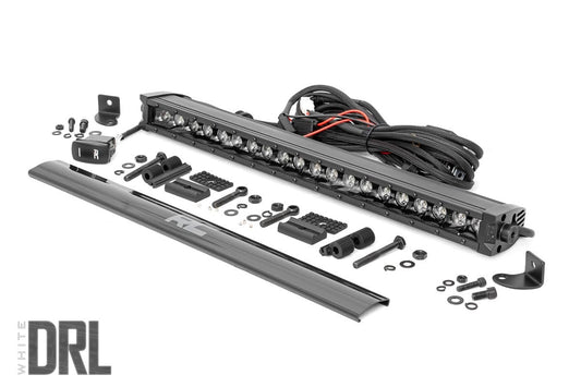 20 Inch Black Series LED Light Bar | Single Row | Cool White DRL 70720BLDRL