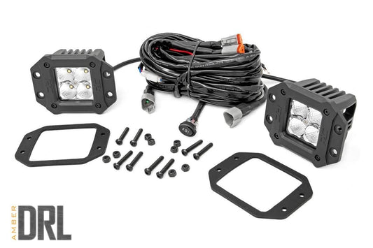 2 Inch Chrome Series LED Light Pods | Flush Mount | Amber DRL 70803DRLA