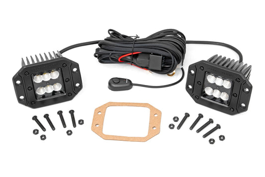 2 Inch Black Series LED Light Pods  | Pair | Flood | Flush Mount 70113BL