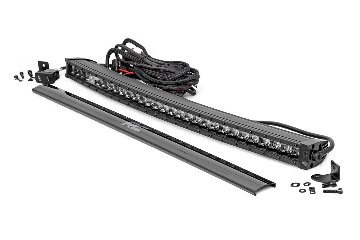 30 Inch Black Series LED Light Bar | Curved | Single Row | Cool White DRL 72730BLDRL