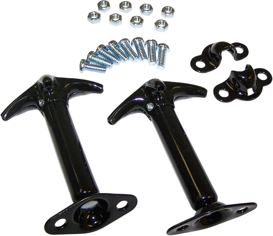 Hood Catch Kit, Black 11210.01 488601 fits 55–95 Jeep CJ5, CJ6, CJ7, CJ8, Wrangler YJ