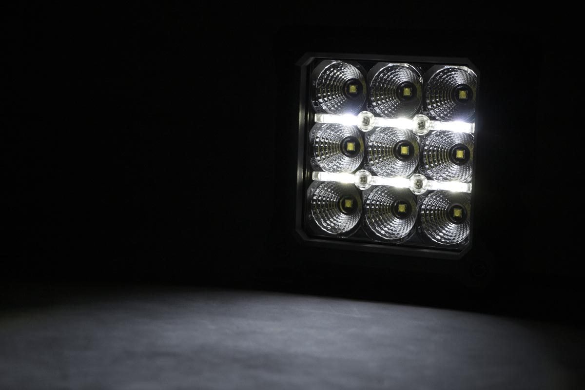4 Inch Chrome Series LED Light Pods | Square | White DRL | Pair 70905DRL