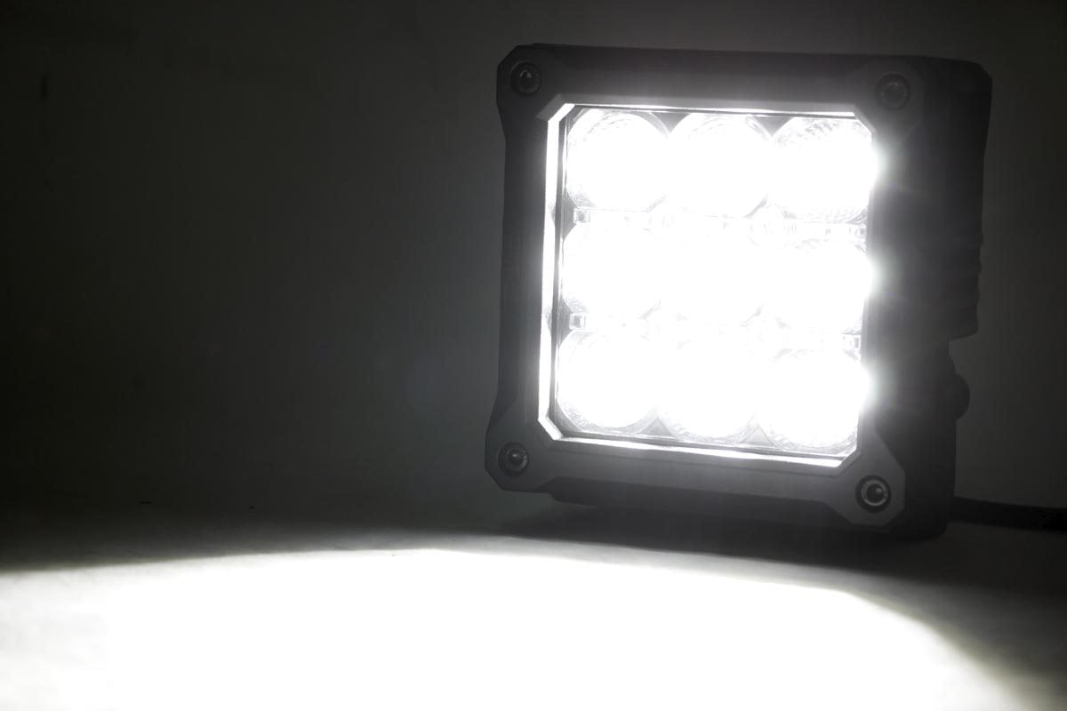 4 Inch Chrome Series LED Light Pods | Square | White DRL | Pair 70905DRL