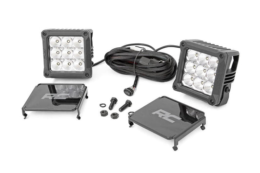 4 Inch Chrome Series LED Light Pods | Square | White DRL | Pair 70905DRL