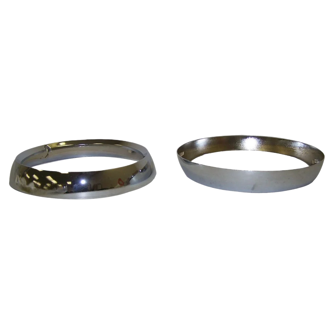 Chrome Headlight Bezels 12419.03 5460087K fits 72–86 Jeep CJ5, CJ6, CJ7, CJ8
