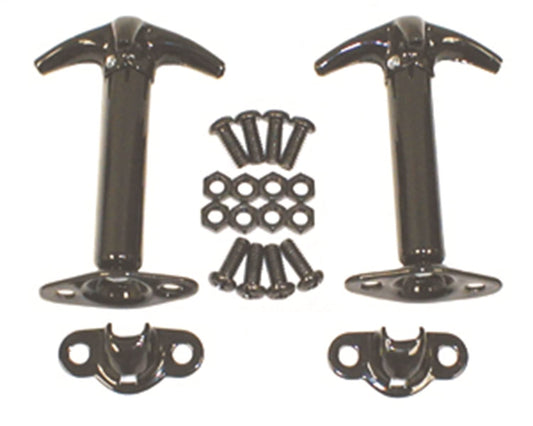 Hood Catch Kit, Black | 11210.01 488601 7601 | Fits 1941-1995 Jeep CJ & Wrangler YJ