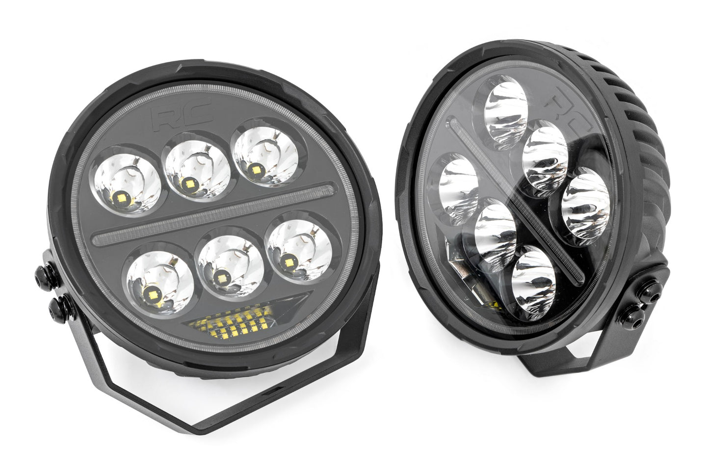 Black Series Halo LED Light Pair | White/Amber DRL | 6.5 Inch | Round 70805A