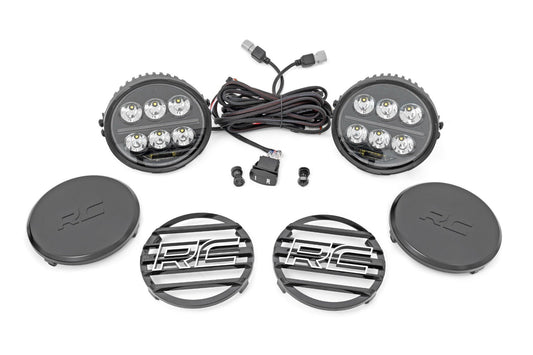 Black Series Halo LED Light Pair | White/Amber DRL | 6.5 Inch | Round 70805A