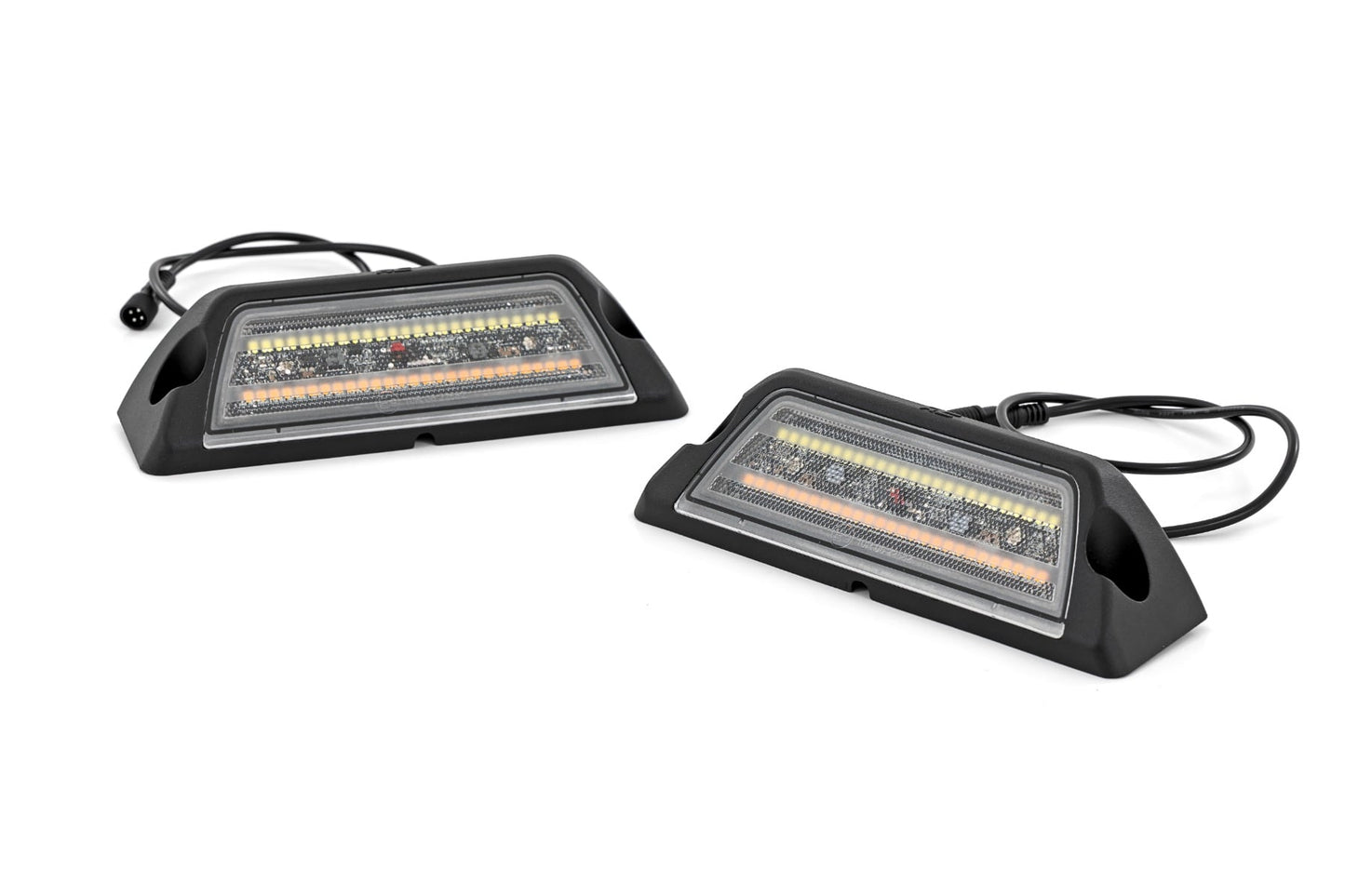 6 Inch LED Angled Light Pods - White/Amber Pair | Rough Country 70119