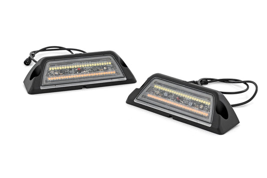 6 Inch LED Angled Light Pods - White/Amber Pair | Rough Country 70119