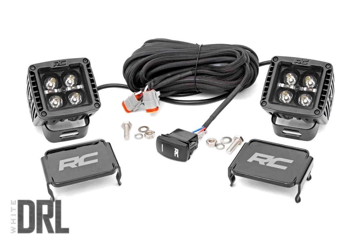 2 Inch Black Series LED Light Pods | Spot | Square | Cool White DRL 70903BLKDRL