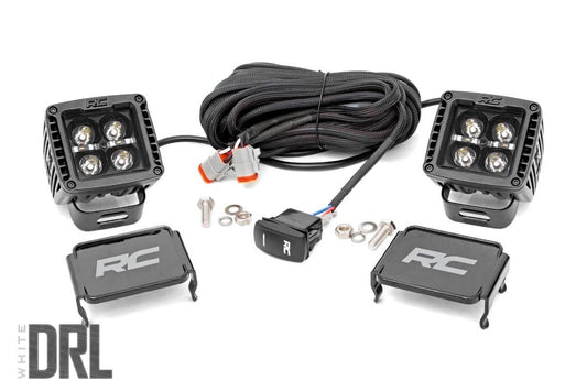 2 Inch Black Series LED Light Pods | Spot | Square | Cool White DRL 70903BLKDRL