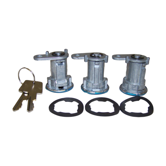 11813.12 | Door Lock Cylinder Kit, 3 locks | OE Reference: 8122874K3 | Fits 1984-1990 Wrangler / Cherokee / Comanche