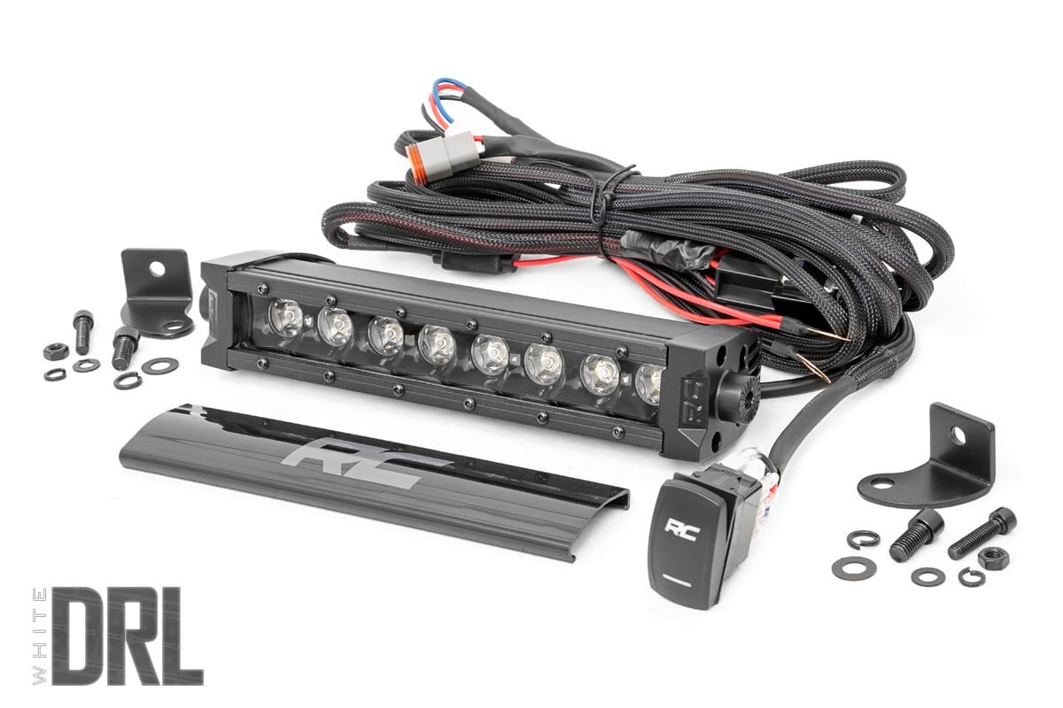 8 Inch Black Series LED Light Bar | Single Row | Cool White DRL 70718BLDRL