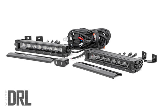 8 Inch Black Series LED Light Bar | Single Row | Cool White DRL | Pair 70728BLDRL