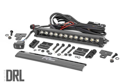 LED Light | Bumper Mount | 12" Black Single Row | White DRL | 97004