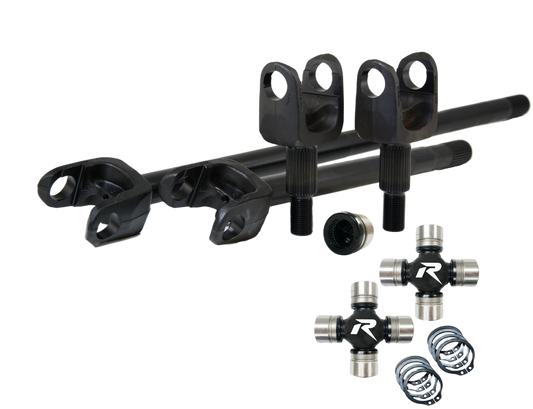 2007-18 Wrangler JK Dana 30 27 Spline 4340 Chromoly USA Made Front Axle Kit HD U-Joints Revolution Gear