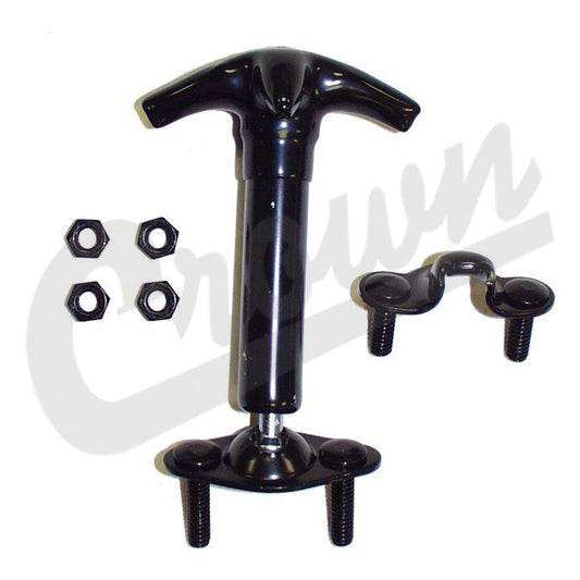 Black Rubber-Coated Hood Catch Kit HC4 fits 41-95 Jeep CJ5 CJ6 CJ7 CJ8 YJ