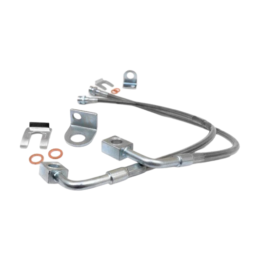 07-18 JK Wrangler Front & Rear Stainless Steel Brake Kit 7475