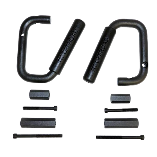 07-18 Jeep JK Wrangler Front RT Off Road Grab Handle Set (Black Steel) RT27049