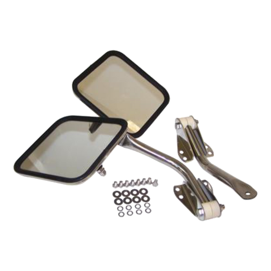 87-95 YJ & TJ Wrangler Stainless Steel Mirrors kit for 11005.06 7418