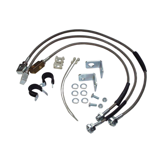 87-06 Jeep YJ TJ XJ ZJ Braided Stainless Steel Brake Hose Kit RT31015