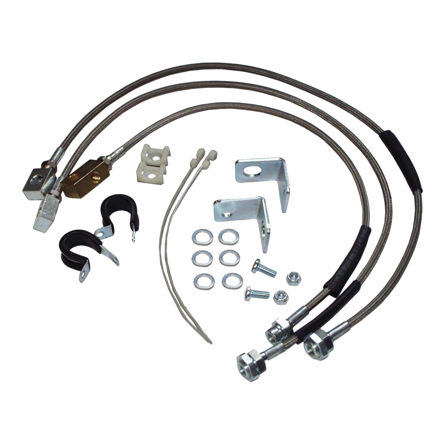 Jeep YJ TJ XJ ZJ Braided SS Brake Hose Kit (Stainless Steel) RT31015