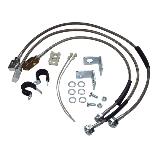 Jeep YJ TJ XJ ZJ Braided SS Brake Hose Kit (Stainless Steel) RT31015