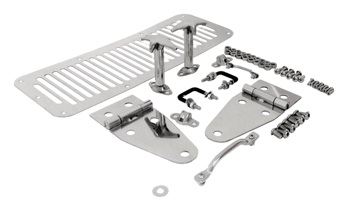 Stainless Hood Kit 488499 RT34013 11101.01 fits 78-95 Jeep CJ & YJ Wrangler
