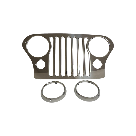 77-86 Jeep CJ Chrome Grille Overlay Kit  RT34031