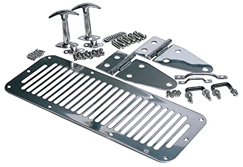 Complete Hood Kit for Jeep Wrangler/CJ | Polished, Stainless Steel | 7499 | Fits 1978-1983 Jeep CJ5 / 1978-1986 Jeep CJ7 / 1987-1995 Wrangler YJ
