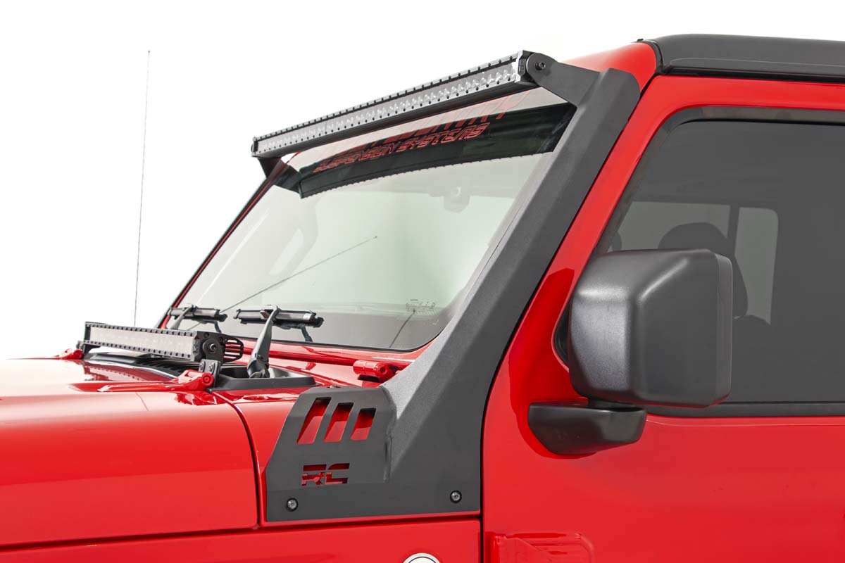 LED Light Kit | Windshield Mount | 50" BLK Single Row | Jeep Gladiator JT/Wrangler JL (18-25)