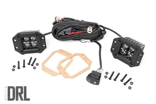 2 Inch Black Series LED Light Pods |  Flush Mount | Cool White DRL 70803BLKDRL